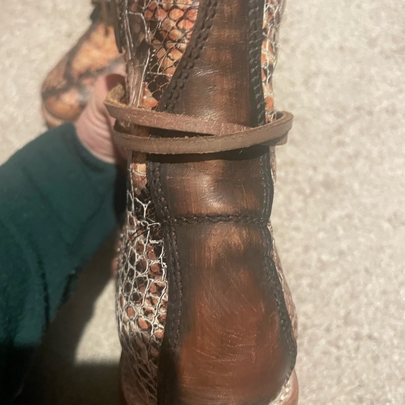 Freebird by Steven Manchester Snakeskin Combat Boots - Brown and Blush - Picture 13 of 14